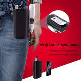 Professional 30000RPM Nail Drill,Rechargeable Electic Nail Drill Machine For Acrylic Nails, Cordless Nail Manicure Pedicure Machine(Black）
