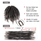 Spring Twist Crochet Hair 8 Inches Bomb Twist Curly Crochet Hair For Black Women Nubian Twist Braiding Hair Extension Fluffy Twist Crochet Hair Braids Ombre Color Natural Black to Burgundy 4 Pack 400g