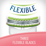 Skintimate Coconut Delight Scented 3 Blade Disposable Razor For Women, 4 Count (Pack of 3)