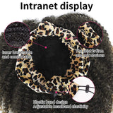 Headband Wig for Black Women Short Curly Afro Wigs Head Wrap Wig 2 in 1 Afro Synthetic Curly Wigs with Headband Leopard Headwrap Wigs Synthetic Hair Mixed Honey Blonde T27 Kinky Curly Scarf Wigs