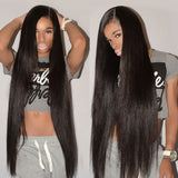 CYNOSURE Straight Brazilian Hair 3 Bundles Grade 9a Unprocessed Straight Human Hair Extensions Natural Black (14 16 16inches)