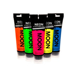 Moon Glow Supersize 2.54oz Blacklight Neon UV Face & Body Paint - Set of 5 tubes - with sponge applicator