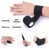 EZTAT2 12 Pcs Disposable Tattoo Grip Cover Wrap Self-Adhesive Bandage Roll Elastic Handle Grip Tube for Tattoo Machine Tattoo Accessories, Sports Tape (Black 12 Pcs)