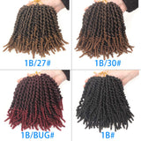 Leeven 8 Inch Pre-twisted Spring Twist Hair 6 Packs Ombre Brown Short Crochet Braids Hair For Bob Spring Twists Braiding Hair Synthetic Passion Twist Hair For Black Women (15strands/pack,T27)