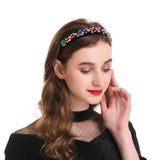 Crystal Rhinestone Wide-edge Headband for Women Hair Hoops Hair Accessories for Girls 5 styles Hair Band (One size, Style 4)