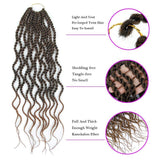 18inch Wavy Senegalese Twist Crochet Braids Curly Goddess Senegal Twists Hair Synthetic Braiding Hair Extension(6Packs,#1B/27)