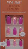 Fake Nails Glue-on Glam Nail 24Pcs VIVI Artificial Full Cover Manicure Nail Tips, Press On Fashion False Nails 24Pcs ea Pack (E220)
