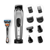 Braun MGK7020 10-in-1 Beard Head and Body Trimmer with AutoSense Technology Stainless Steel Trimmer Head Black/Silver