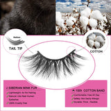 3D Mink False Eyelashes Dramatic Natural Look Thick, 3D Layered Effect Siberian Mink Fur Eyelashes Handmade Strip Eyelashes Reusable Make Up Fake Eyelashes (5 Paris 2 types) SWINGINGHAIR