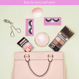 100 Pieces Empty Eyelash Case Set, 50 Empty Eyelash Boxes Lash Box Packaging Glitter Paper Eyelash Storage Box, 50 Empty Eyelash Boxes Tray False Eyelash Storage Box Packing Eyelash Lid Tray (Pink)