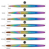 KEMEISI UV Rainbow 100% Kolinsky Sable hair Brushes Acrylic Nail Brush Professional UV GEL Nail Art Tool Round Shape for Manicure Powder Pedicure metal handle with lid #2,#4,#6,#8,#10,#12,#14 (#08)