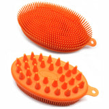 Silicone Body Brush Shower Bath Soft Shampoo Head Scalp Body Massager for Cellulite Treatment & Skin Exfoliation - Random colors (Multi)