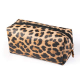 Joyful 2pcs Leopard Print Cosmetic Bag Travel Makeup Pouch Bag Toiletry Bags Makeup Clutch Organizer with Zipper