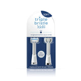 Triple Bristle Kids Sonic Toothbrush Replacement Heads | Patented 3 Brush Head Design | Angled Bristles Clean Each Tooth | Kids Sized Electric Brush Head Refill | Safe on Braces | 2 Pack