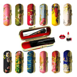 BCQLI 2 pcs Lipstick Case Silky Satin Fabric Cosmetic Case with Mirror,Random Assorted Colors