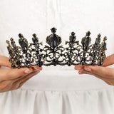 Boaccy Baroque Crowns Black Vintage Crystal Crowns for Wedding Queen Rhinestone Crowns Birthday Tiaras Hair Accessories for Women Girls