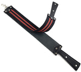 GBS Leather Strop 2.5" X 23.5" Black with Red Strip - Barber's Razor Strop, Dual Straps with Swivel Clip. Makes a great addition for any straight razor shaving set!