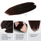 24 Inch 6 Packs AU-THEN-TIC 2X Jumbo Senegalese Twist Crochet Braid Hair Havana Twist Crochet Hair Havana Mambo Twist Crochet Braids Hair Extensions (24 Inch (6 Pack), M1B/30)