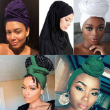 4 Pieces Stretch Jersey Turban Head Wrap Knit Headwraps Urban Hair Scarf Solid Color Breathable Ultra Soft Extra Long Head Band Tie for Women