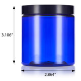 Cobalt Blue 8 oz / 250 ml PET (BPA Free) Plastic Jar (6 pack)