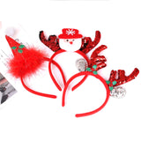 Christmas Headbands Elves Party Hats Christmas Bow Reindeer Santa Caps Snowman Costume Headbands For Christmas Holiday Party