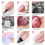 Stamping Gel Kit, MYSWEETY 8PCS 8ml Nail Art Stamping Gel + 4pcs Stamping Plates + 2pcs Nail Art Scraper + 2pcs Stamper+ 2pcs Anti-overflow Latex, Polish Stamping Kit for Nail DIY Printing