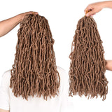 18 Inches Nu Locs Crochet Braids Hair 21 Strands/Pack Premium Fiber Synthetic Hair Goddess Faux Locs Curly Wavy Hair Extensions NU Locs Crochet Hair (6 Packs, 27)
