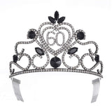 YZHSTONE Black Queen 60th Birthday Tiara Crowns Women 60 Birthday Queen Tiaras Rhinestone Crown