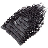 Kinky Curly Clip In Hair Extensions 7pcs Brazilian Virgin Hair Natural Hair Clip Ins 3B 3C Kinky Curly Clip In Human Hair Extensions For Black Women Natural Color 100g/set (12inch)