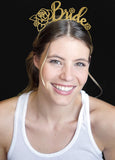 Bridal Tiara - Gold Bride Wedding Headband Tiara - Bridal Shower, Bachelorette Party, Floral Bride Tiara Headband HdBd(FloralBrd) GLD