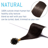 S-noilite U Tip Pre Bonded Human Hair Extensions Dark Brown 100strands 50g 22Inch Keration Fusion Nail Tip Hairpieces Silky Straight Brazilian Human Hair For Women #2