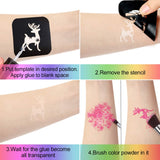 Glitter Tattoo Set, Temporary Tattoo Kit, for Kids/ Girls/ Teenager/ Adult Body Glitter for Party, Perfect for Party, Birthday & Christmas Gift Idea