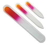 3 Piece Colored Set of Crystal Glass Nail Files for Manicures and Pedicures