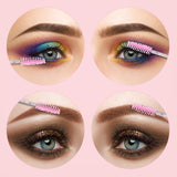 170pcs False Eyelash Kit Include 20 Eyelash Packaging Box Eyelash Storage Case, 20 False Eyelash Tray, 30 Eyelash Extension Tweezers Applicator Tool, 100 Eyelash Brush Mascara Wands Applicator(Pink)