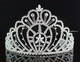 Queen Austrian Clear Rhinestone Crown Tiara w/Hair Combs Pageant Prom H469 Silver