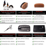 BEARD REVERENCE Premium Beard Grooming Kit for Men Care w/Upgraded Travel Bag – All-Natural Beard Oil, Beard Balm Butter Wax, Beard Wash, Scissors, Comb, Boar Bristle Brush with Gift Set Box