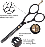 Glamtech EVO Black Thinner Scissors (5.5-Inch) - Professional Shears Ideal for Hairdressing, Hair Cutting and Styling