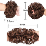 2PCS Messy Bun Hair Piece Thick Updo Scrunchies for Women Curly Wavy Messy Bun Juva Bun Extensions for Thin Hair Synthetic Chignon Hairpiece Scrunchie Scrunchy Updo Bun(8#)