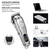 Professional Hair Clippers for Men - Adjustable Hair Trimmer for Men-Barber Clippers for Hair Cutting Grooming Kit , All Metal Beard Trimmer,  Cordless Clippers, Rechargeable, LED Display