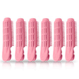 6 Pack Instant Hair Volumizing Clips For All Hair Types - Hair Root Volume Clip Hair Curler Clip Volumizing Hair Root Clip DIY Natural Curler Clamps Rollers Fluffy Hair Roots Styling Tool (Pink)