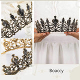 Boaccy Baroque Crowns Black Vintage Crystal Crowns for Wedding Queen Rhinestone Crowns Birthday Tiaras Hair Accessories for Women Girls