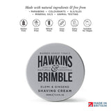 Hawkins and Brimble Shaving Cream 100ml / 3.4 fl oz - Male Shave Soap Lotion Good Lather | Lightly Fragranced Nice Aroma