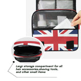 XLING Toiletry Bag British Union Jack Flag Stripe Wash Gargle Bag Travel Portable Cosmetic Makeup Brush Case with Hanging Hook Organizer for Women Men