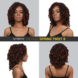 4 Packs 8 Inch AU-THEN-TIC Spring Twist Crochet Hair Bomb Twist Crochet Braids Hair for Passion Twist and Butterfly Locs Hair Extensions (4 Pack, 1B)