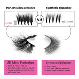 3D Mink False Eyelashes Dramatic Natural Look Thick, 3D Layered Effect Siberian Mink Fur Eyelashes Handmade Strip Eyelashes Reusable Make Up Fake Eyelashes (5 Paris 2 types) SWINGINGHAIR