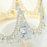 Yean Wedding Round Crown and Tiara Rhinestones Headband for Women and Girls (Silver)