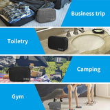 Travel Toiletry Bag Dopp Kit, Waterproof Hanging Toiletries Shaving Organizer Hygiene Bag for Women Men Compact Portable Gym Shower Bathroom Toiletry Storage Bag (Gray)