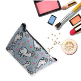 Cartoon Alpaca Pattern Cosmetic Bag for Women, Portable Travel Makeup Pouch Multifunction Accessories Organizer Case with Zipper Toiletry Purse