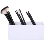 Dseap Makeup Brush Holder Organizer - Acrylic, 3 Compartments - Make up Brushes Holder, Makeup Brush Cup Container Storage Case, White, 2 Packs