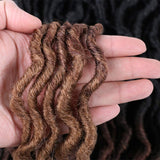Wavy Gypsy Locs Ombre Crochet Hair 18" 6 Packs/Lot Godness Faux Locs 100% Kanekalon Fiber African Roots Dreadlocs Curly Synthetic Braiding Hair Hair Extensions (T1B/30/27#, 18 inch)